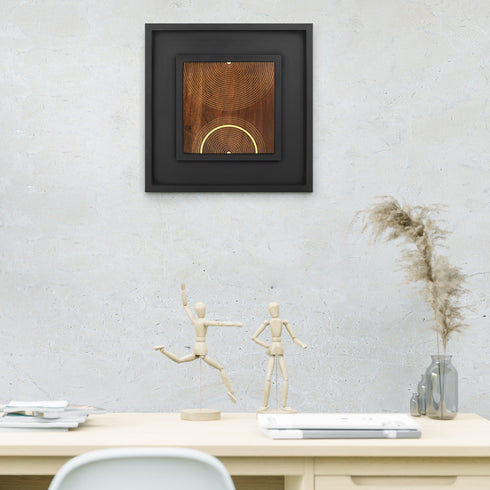 Wooden Wall Decor with Brass Inlay